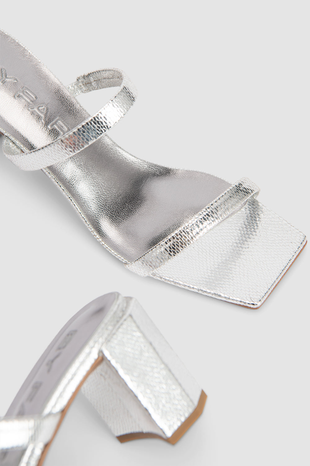 official alternate angle — Tanya Silver Disco Leather Slip-On Mule