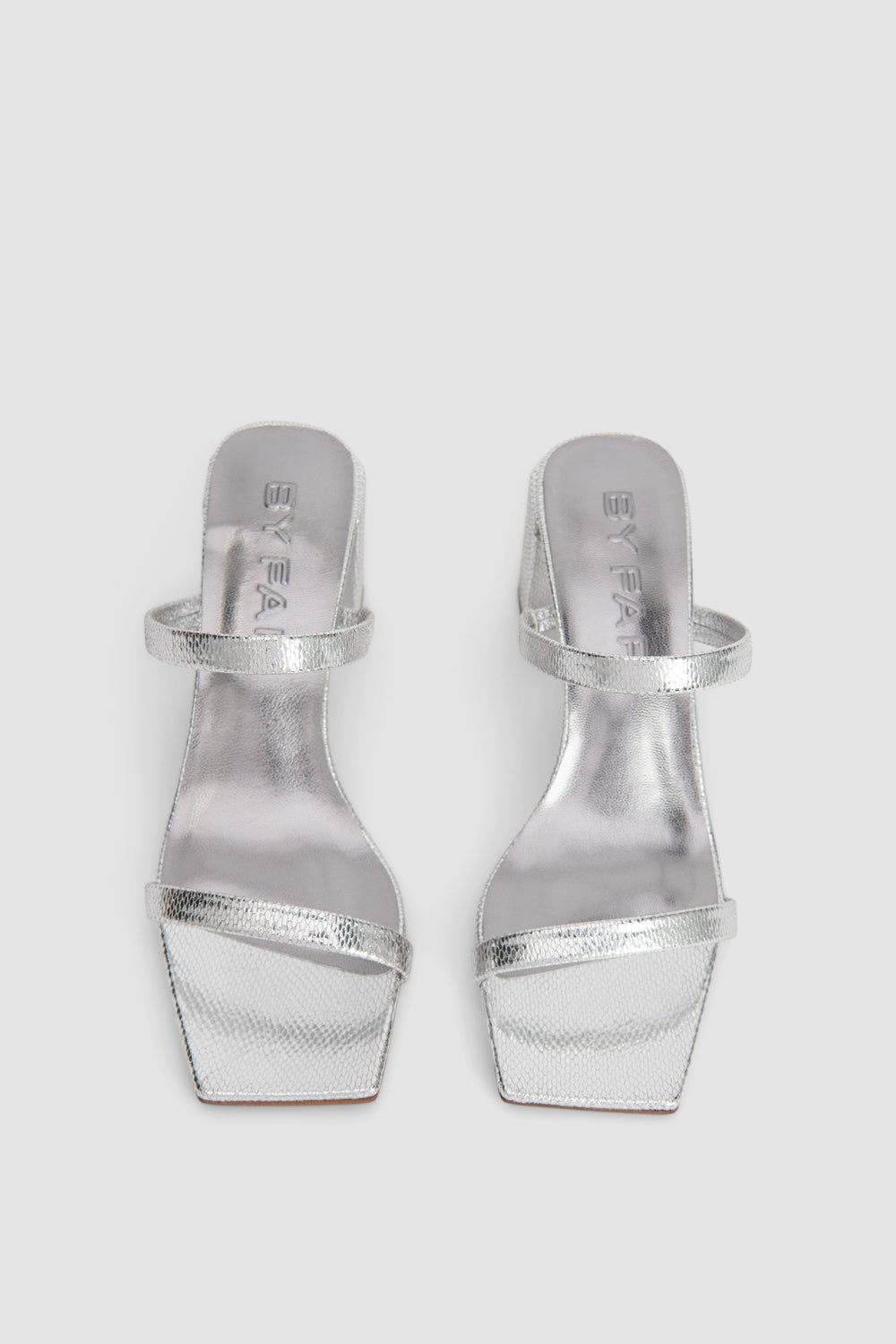 official alternate angle — Tanya Silver Disco Leather Slip-On Mule