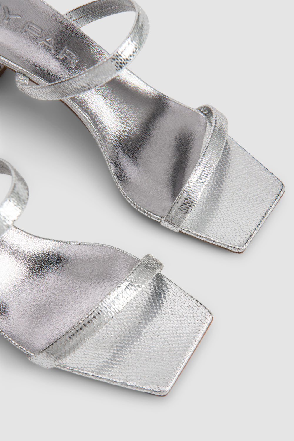 official alternate angle — Tanya Silver Disco Leather Slip-On Mule