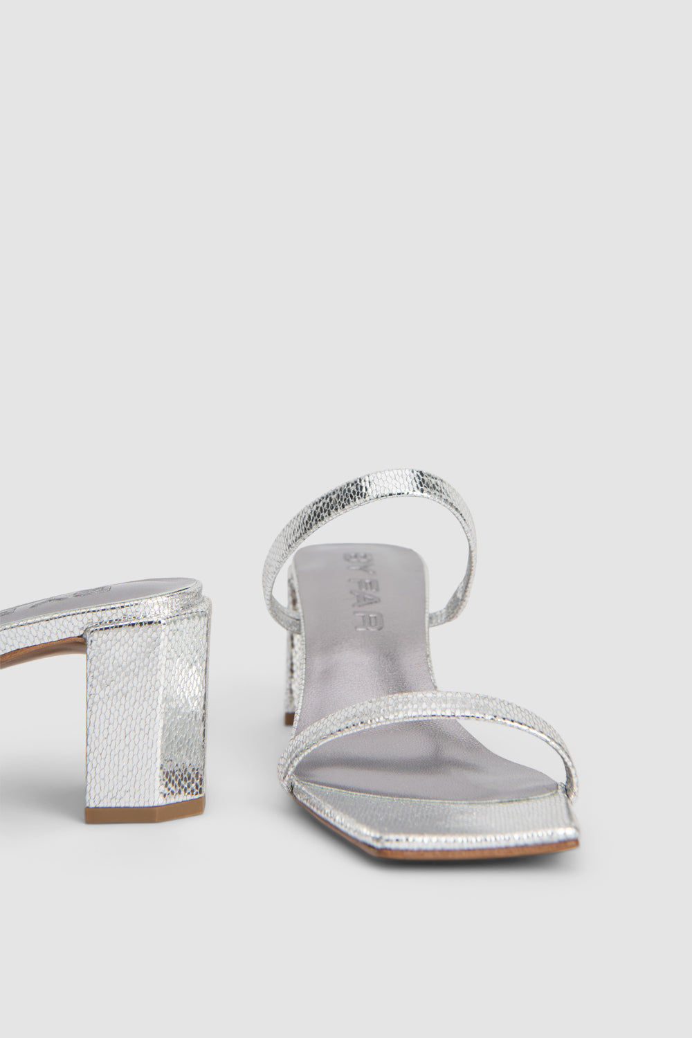 alternate detail or color view — Tanya Silver Disco Leather Slip-On Mule