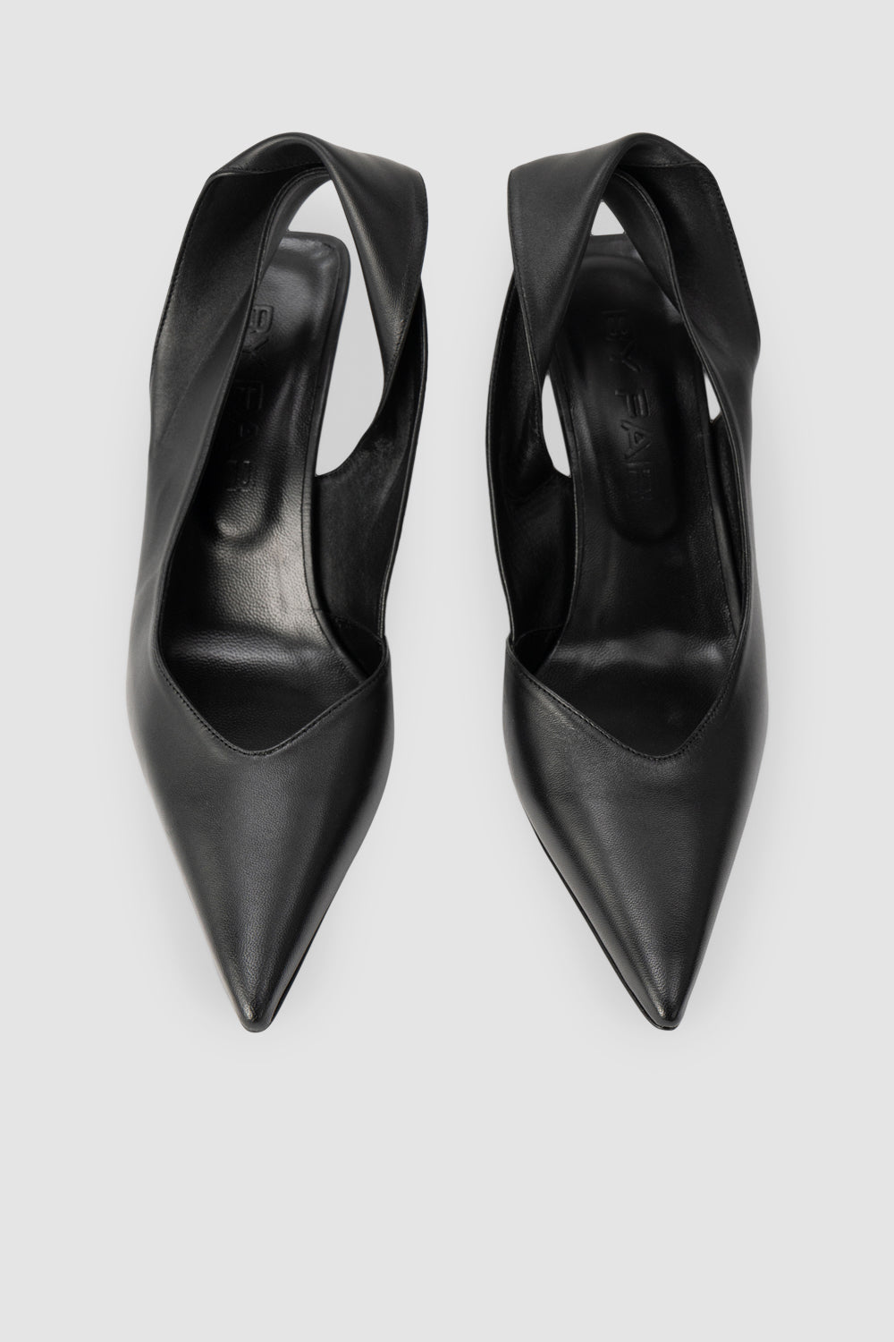 official alternate angle — Yasha Black Nappa Leather Slingback Pump