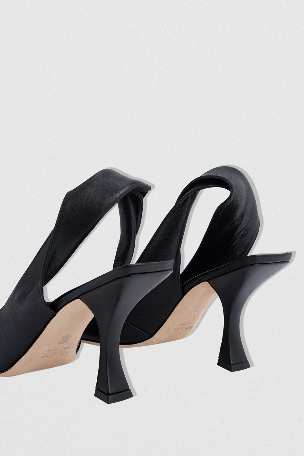 official alternate angle — Yasha Black Nappa Leather Slingback Pump