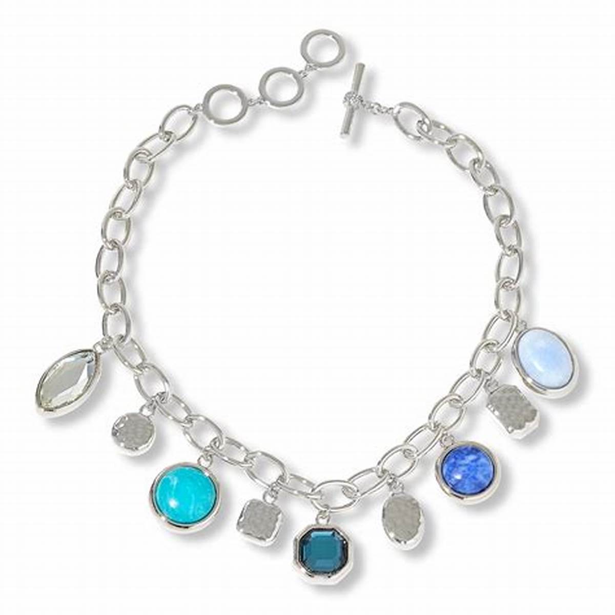 Simulated gem charm necklace variation
