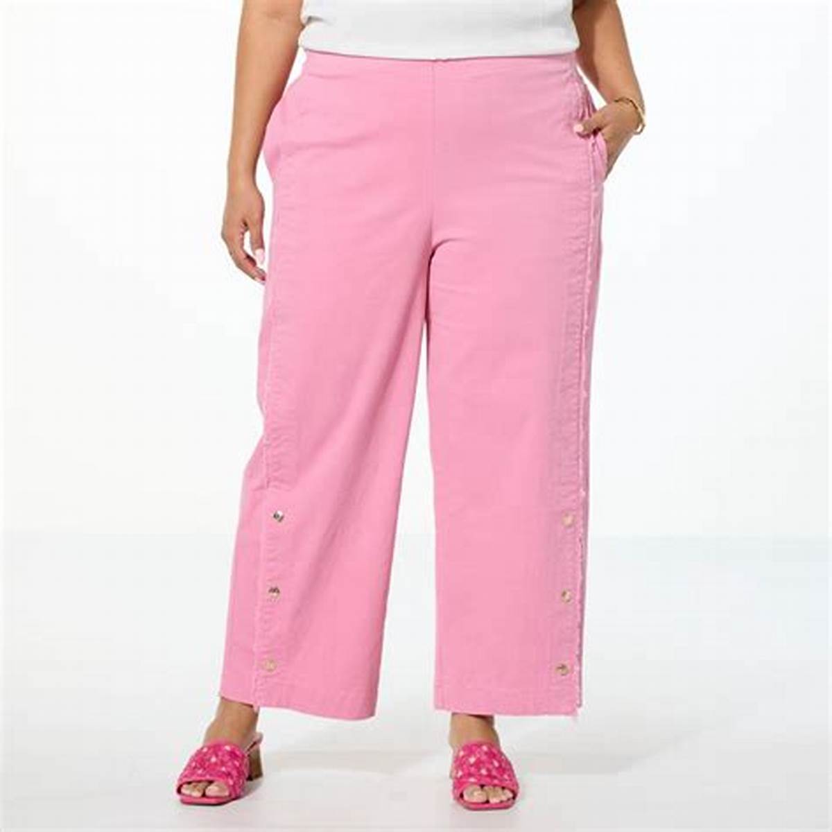 Wide-leg crop in Wonder Pink