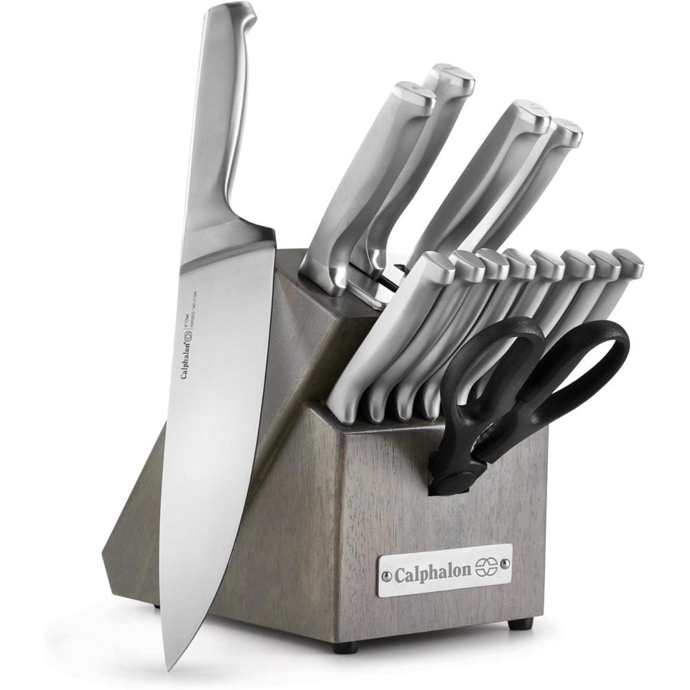 Premier by Calphalon® 15-Piece Knife Set with SharpIN Edgetech™, Stainless Steel Handles