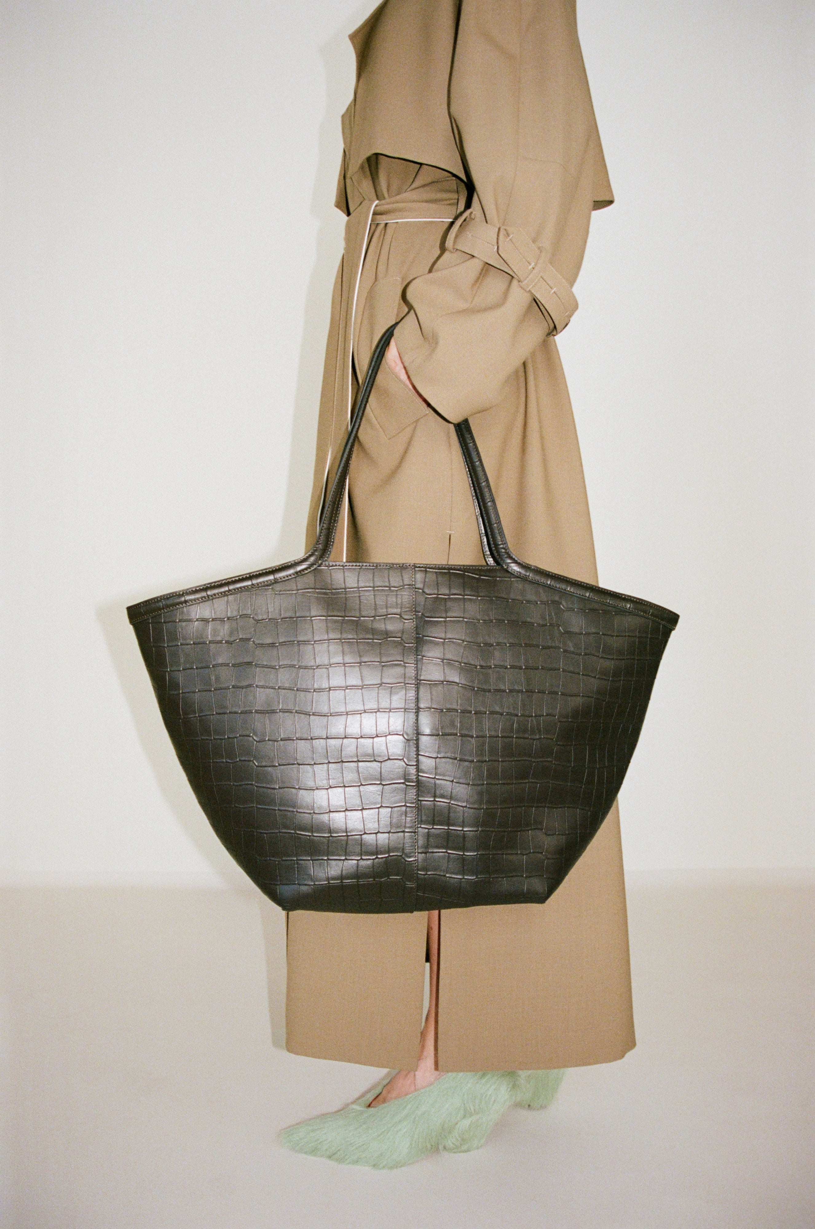 Croc-embossed leather detail