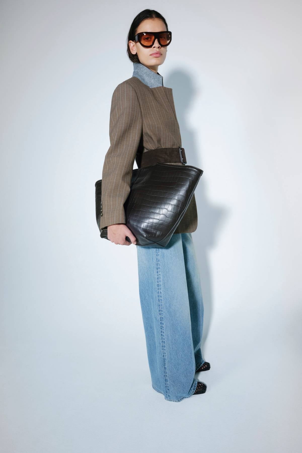 Styled with denim and knitwear