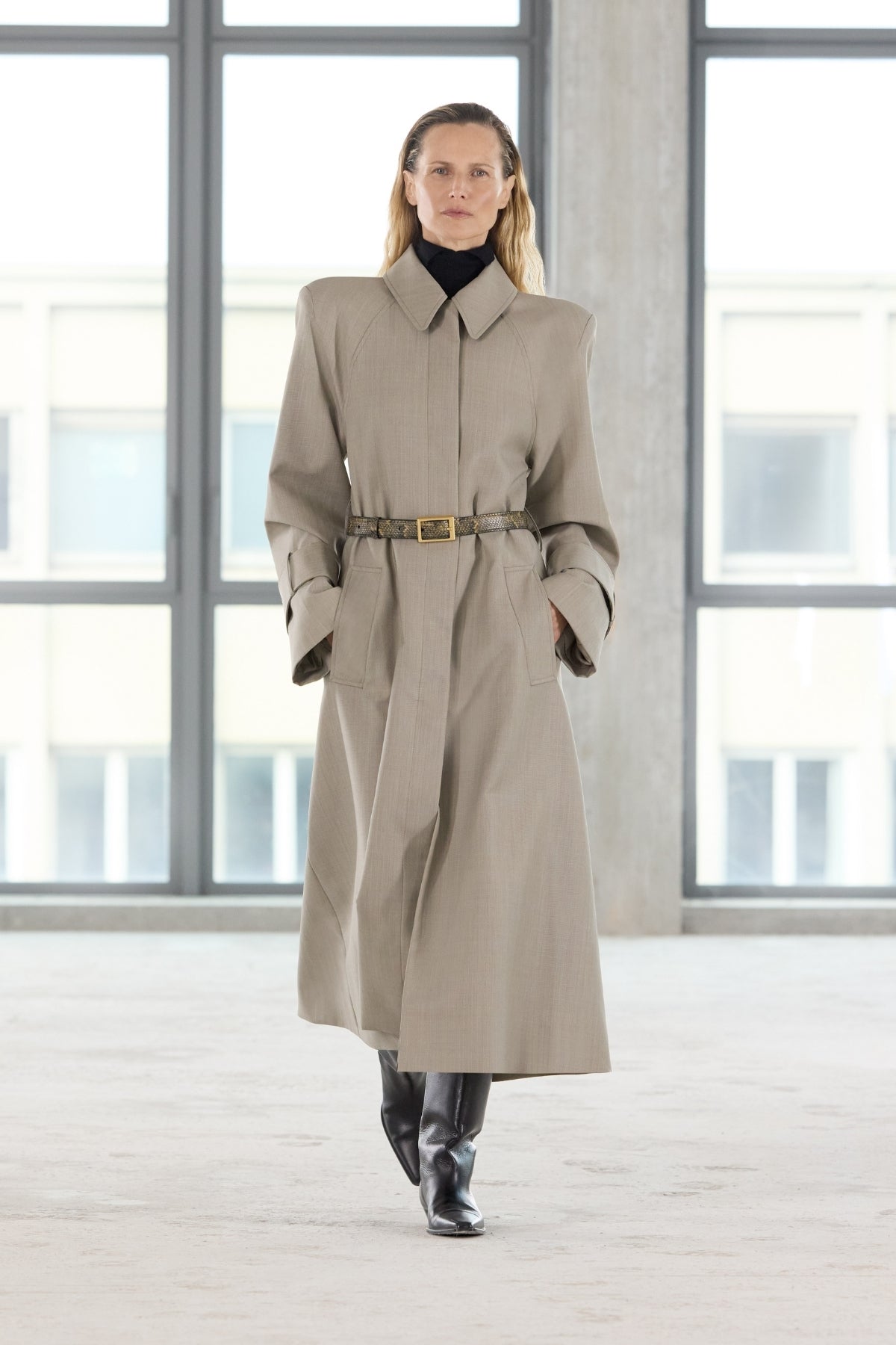 Runway coat styling