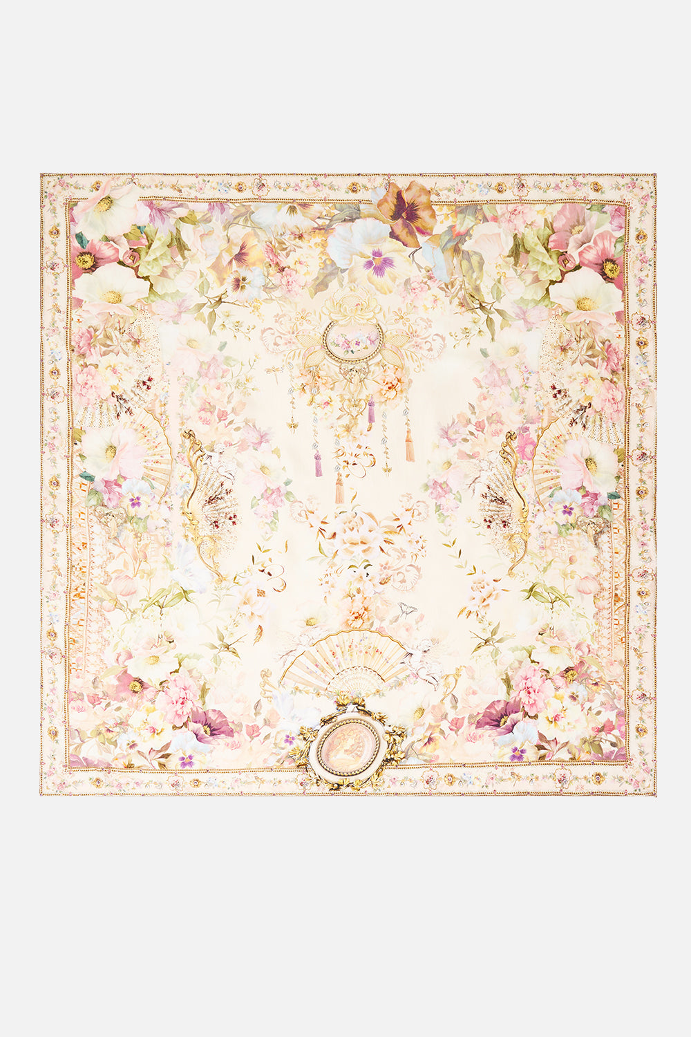 Crystalled Silk Square Scarf — clean front view