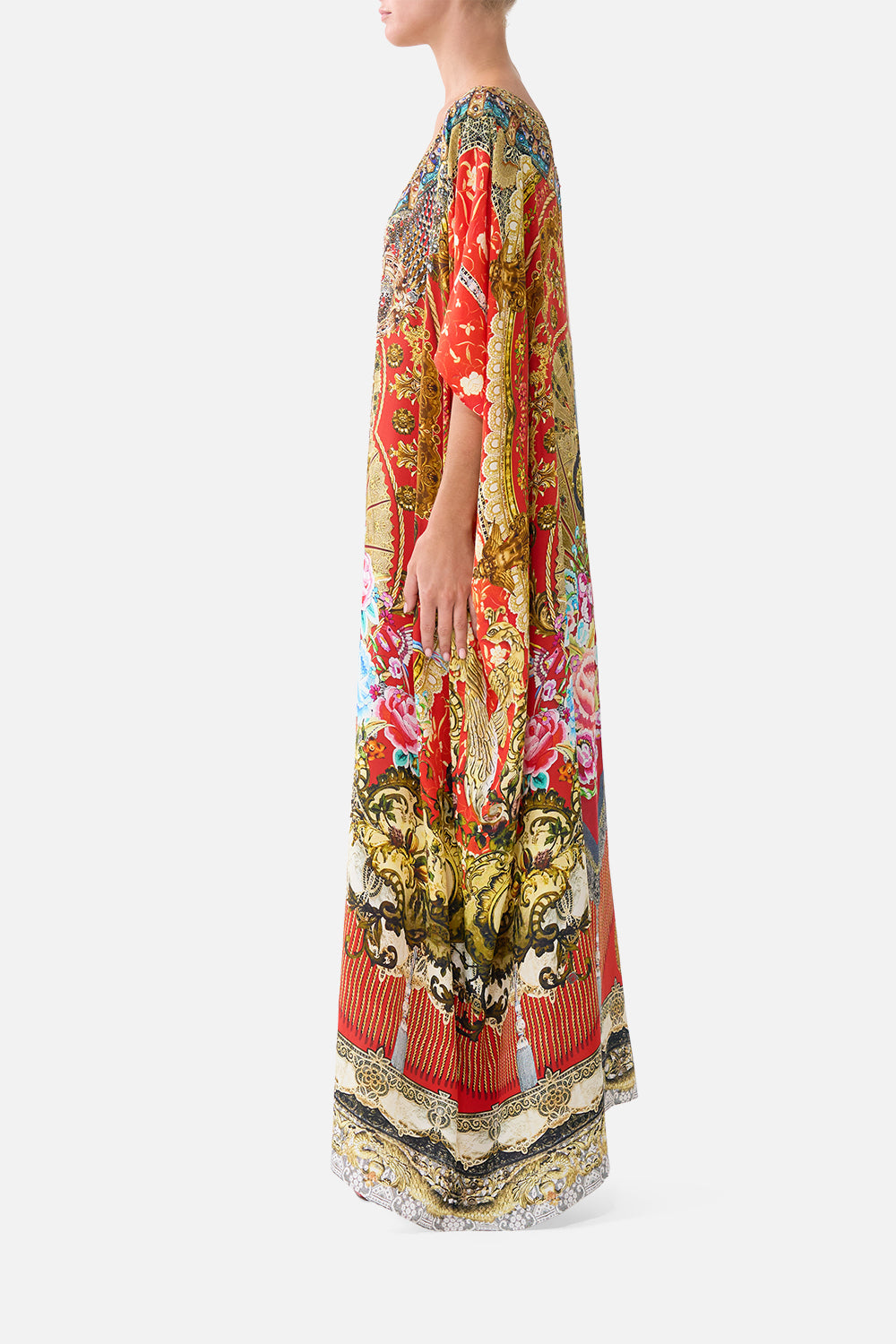 Round Neck Kaftan — styled on body