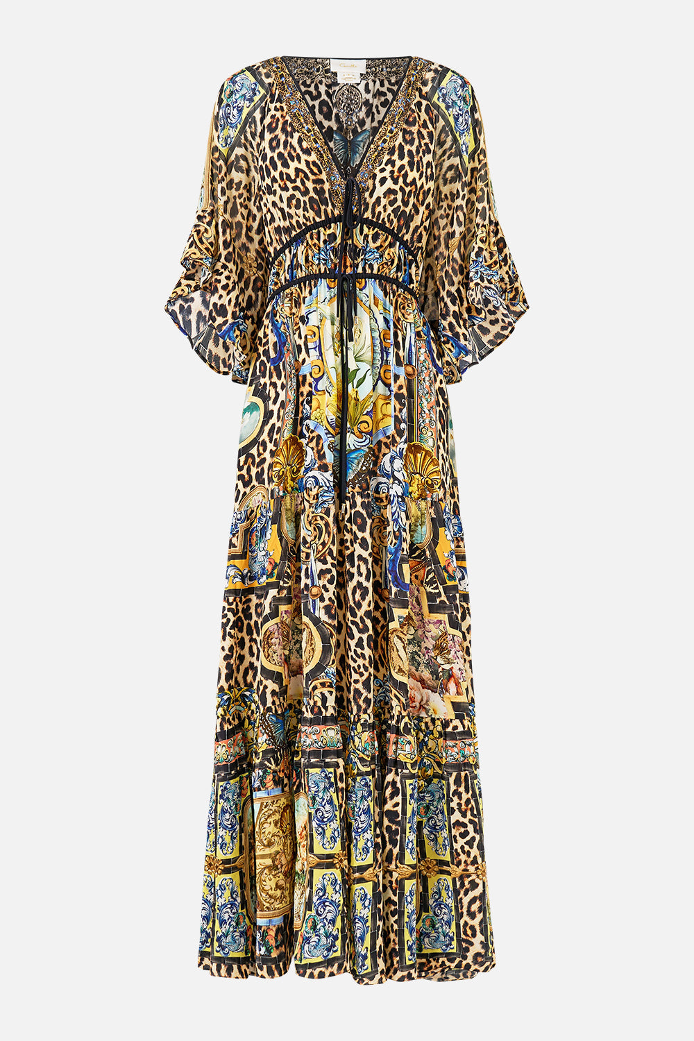 Ruffle Sleeve Long Dress — clean front view