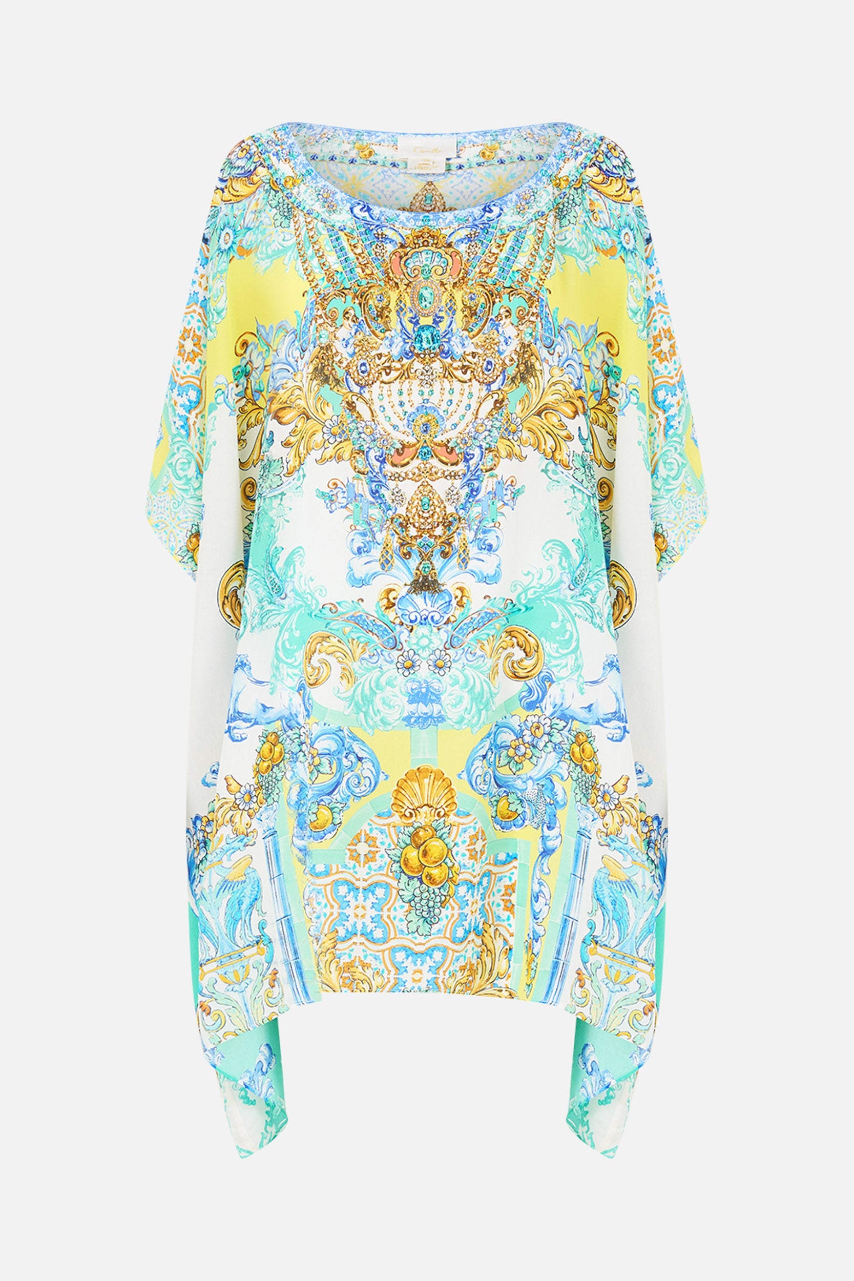 Short Round Neck Kaftan — clean front view