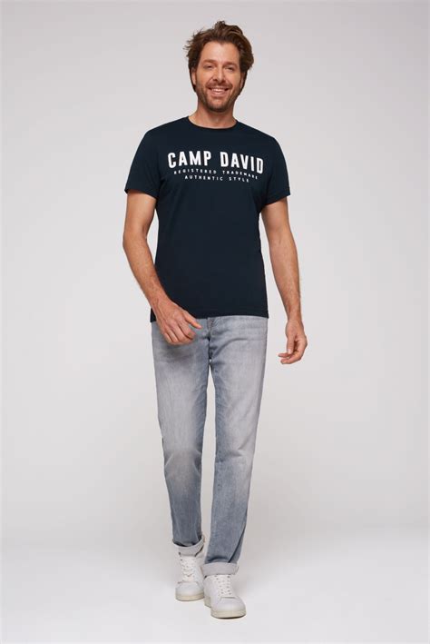black logo tee worn full length