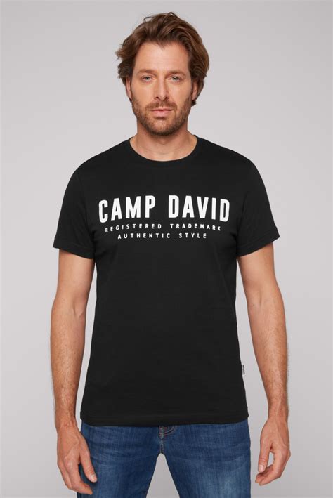 black logo tee front view