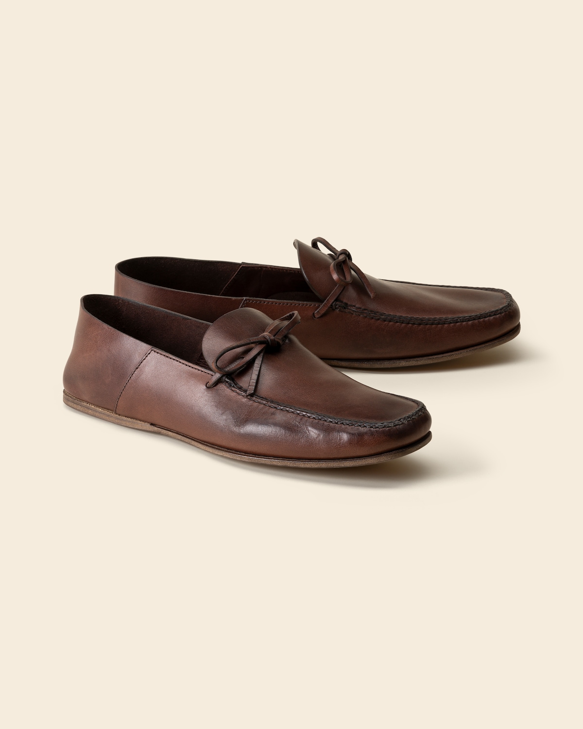 Pair view of the rich brown leather finish