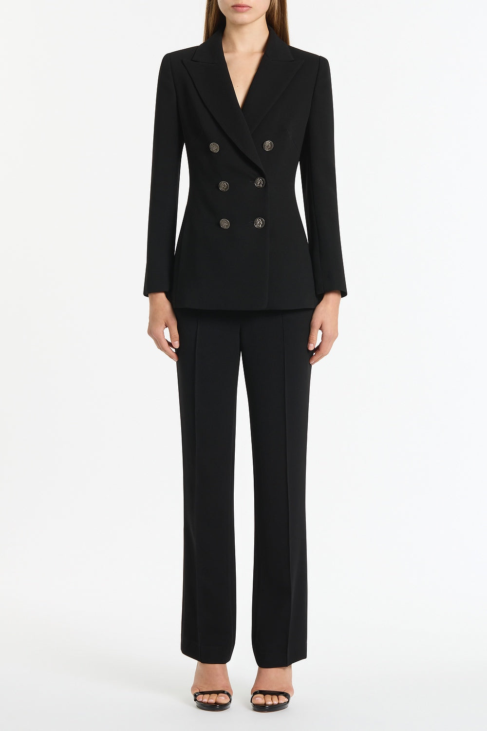 Crepe Double-Breasted Jacket