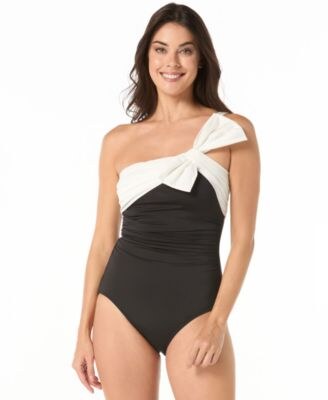 black-and-white bow-trim front