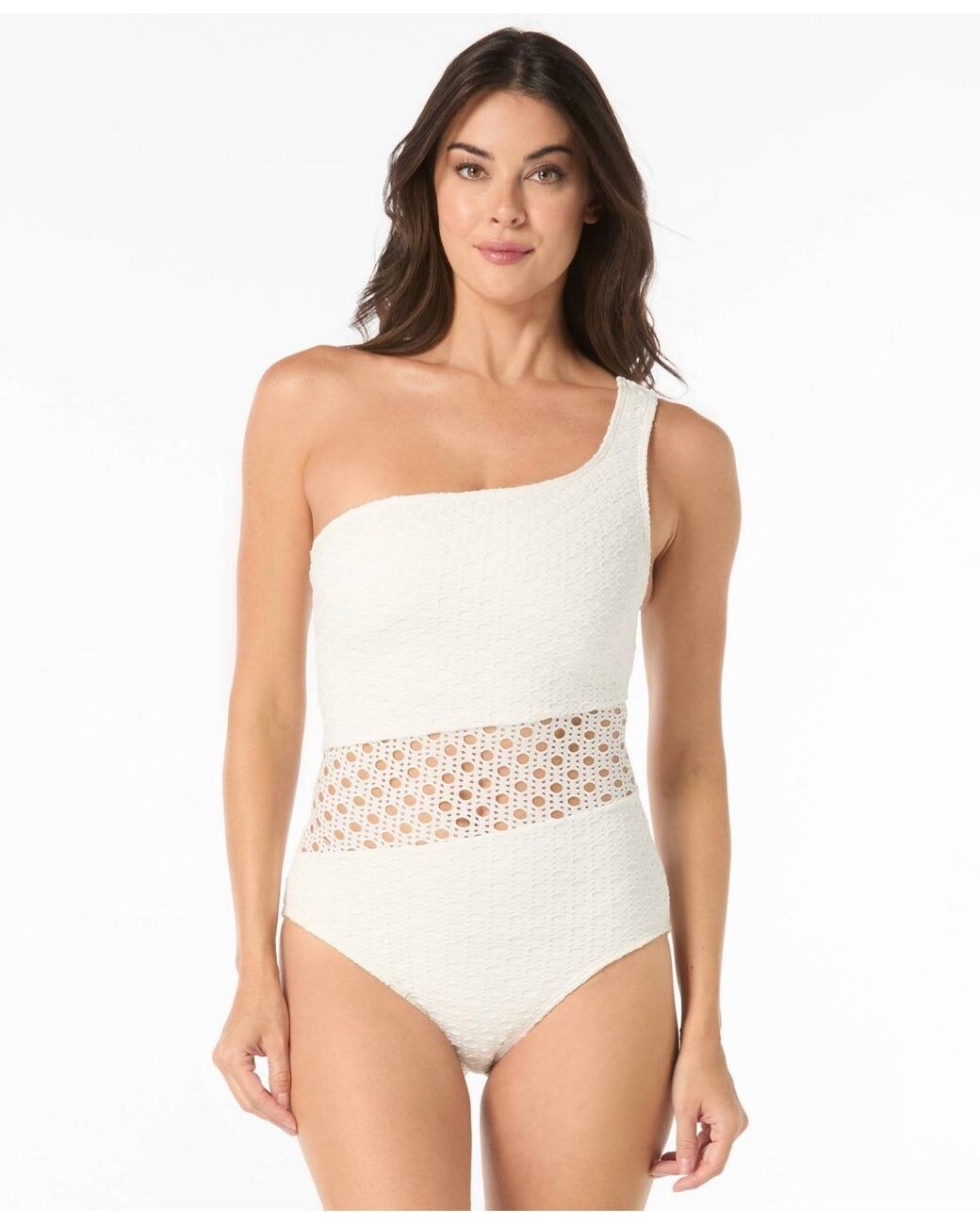 Crochet One-Shoulder One-Piece Swimsuit