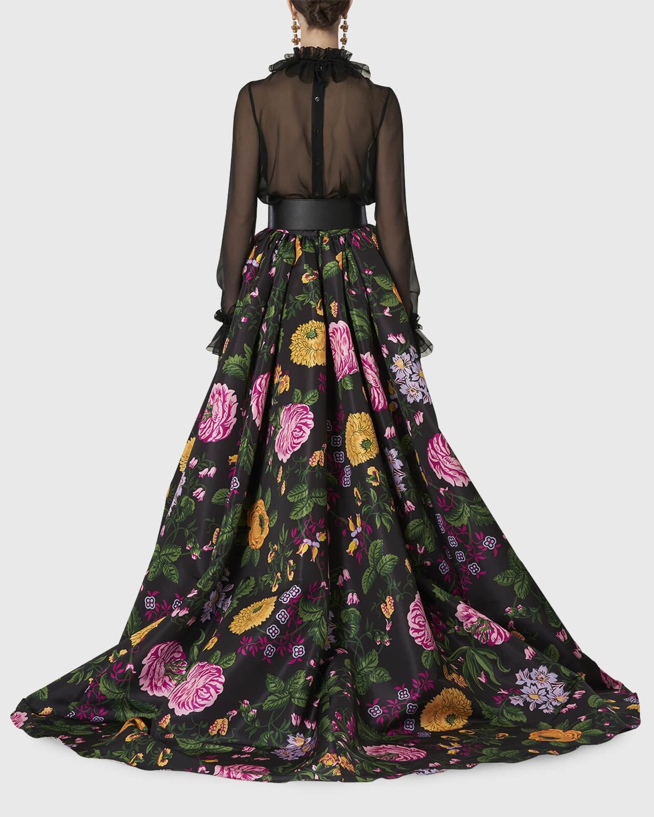 floral full skirt back view