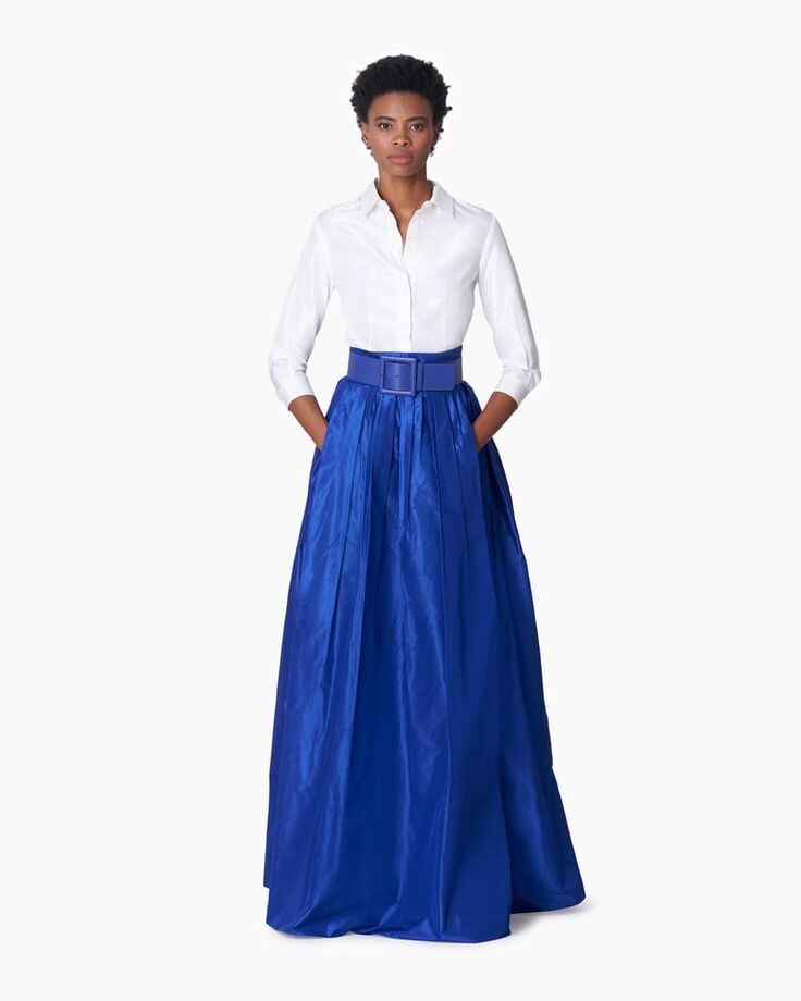 blue ball skirt styling