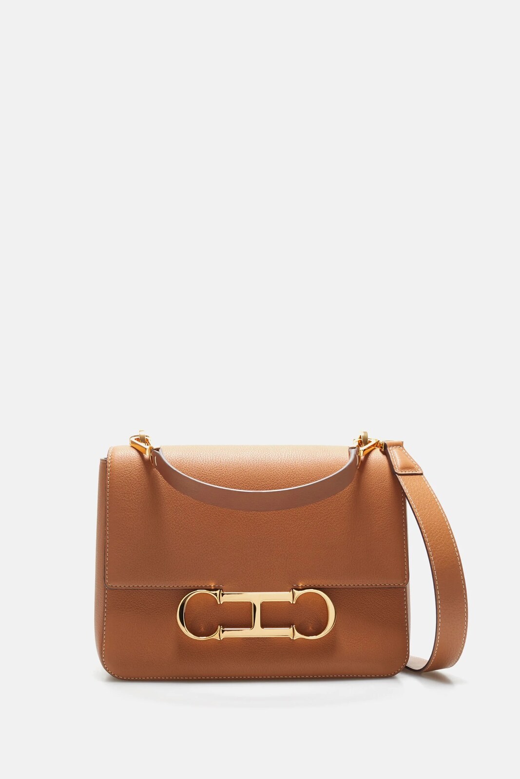 cognac shoulder bag