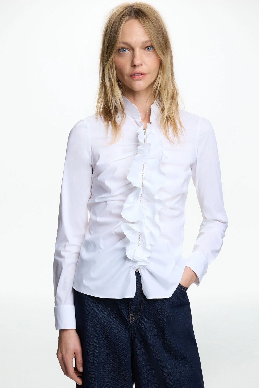 ruffled poplin shirt