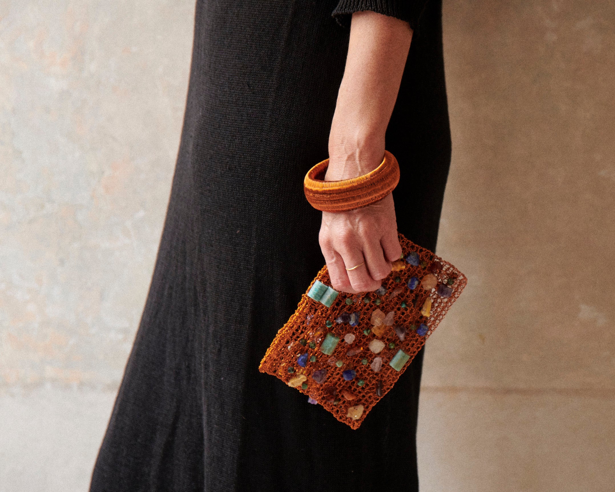 detail of gemstone closure