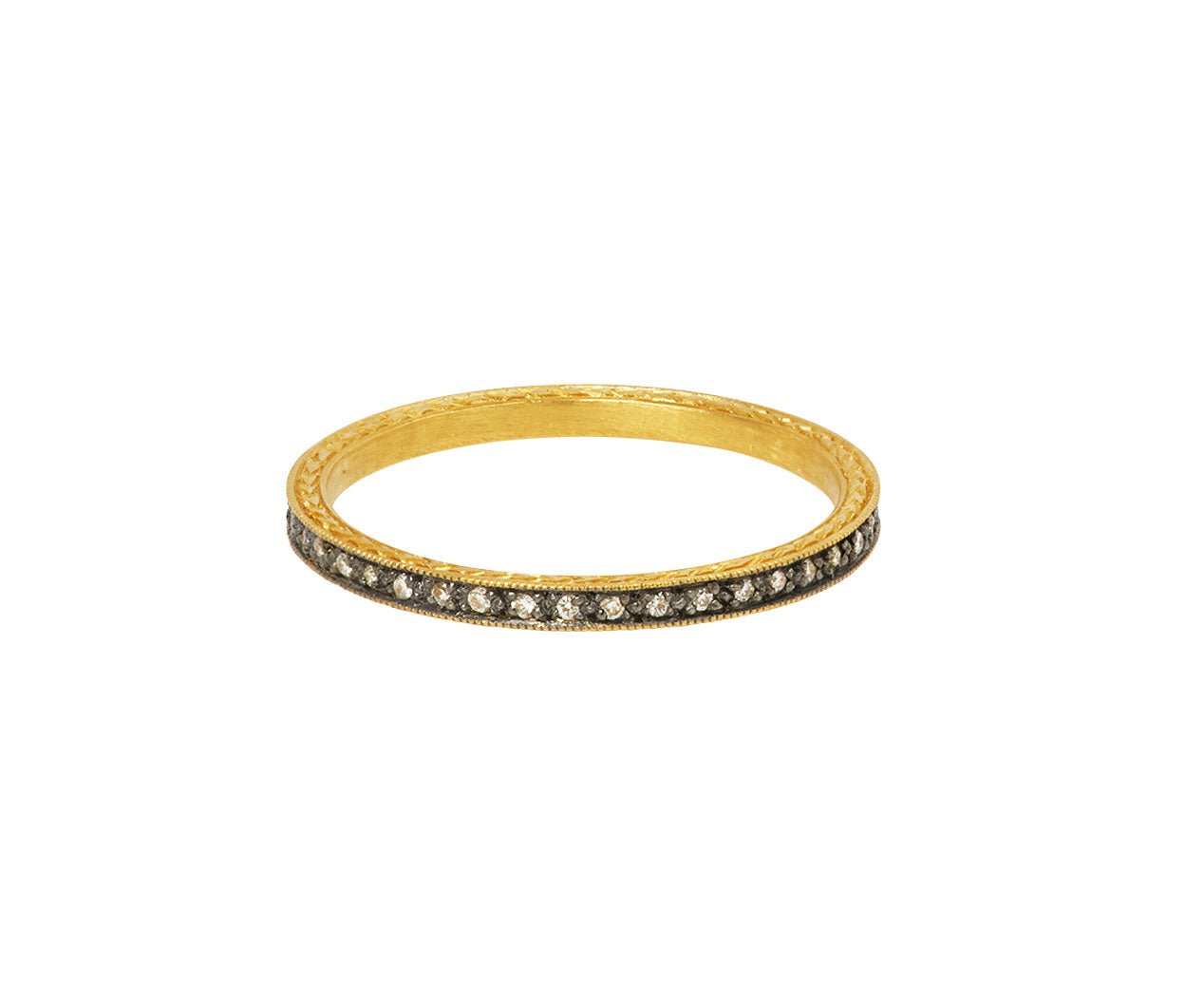 Blackened Diamond Pavé Band, side angle
