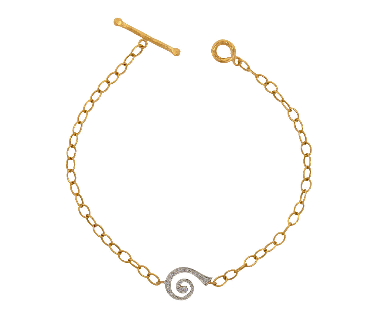 Diamond Swirl Bracelet, side angle