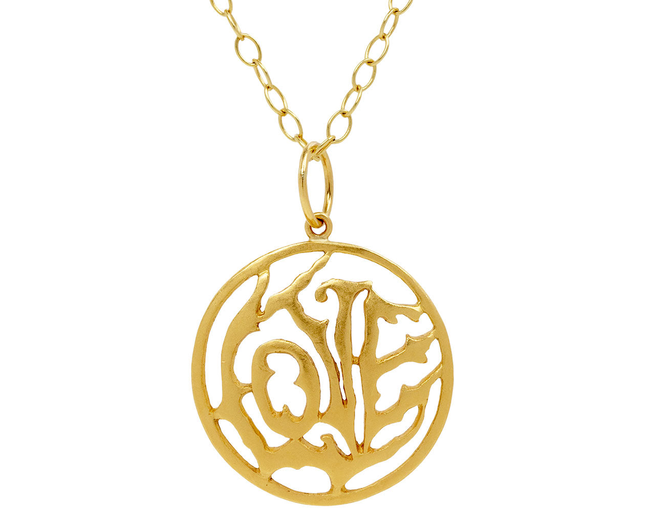 Gold Large Love Pendant ONLY, alternate view
