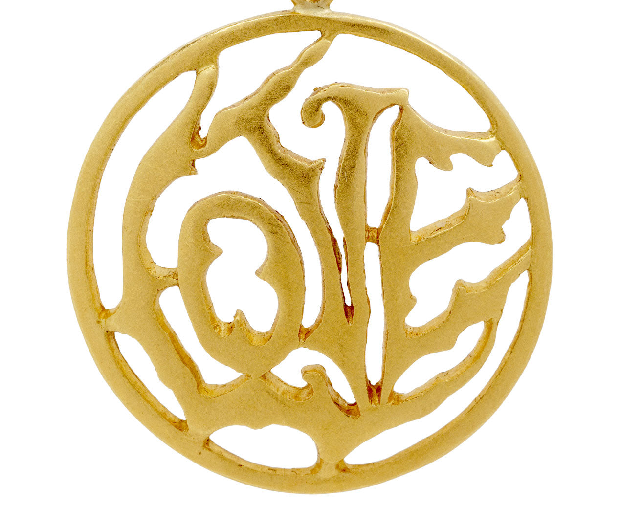 Gold Large Love Pendant ONLY, alternate view