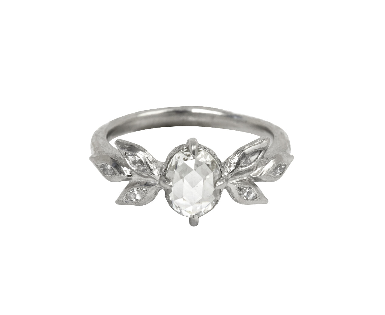 Rosecut Diamond Marquise Leaf Ring