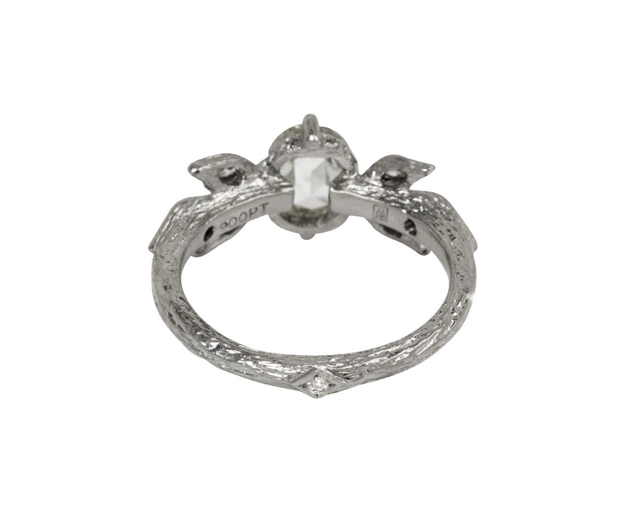 Rosecut Diamond Marquise Leaf Ring, detail view