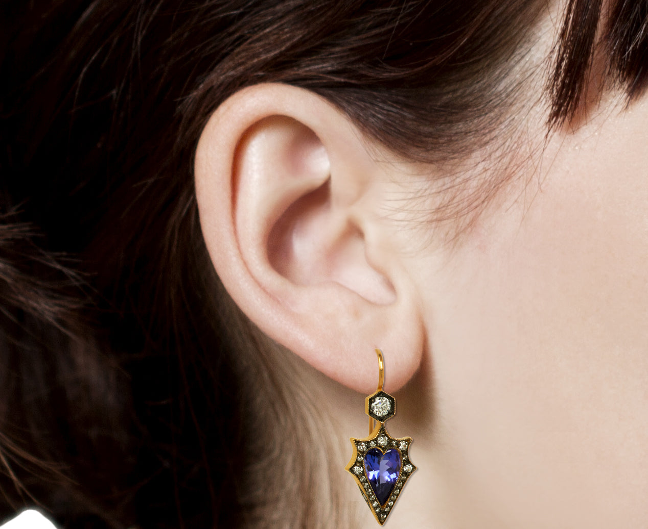Tanzanite Mermaid Earrings, alternate view