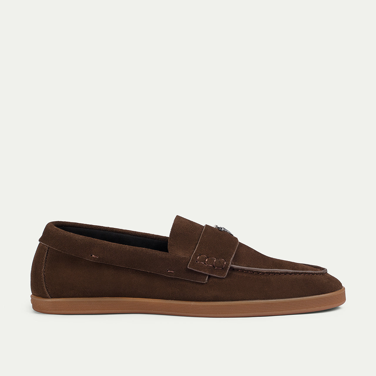 Blue calfskin Bay slip-on side angle