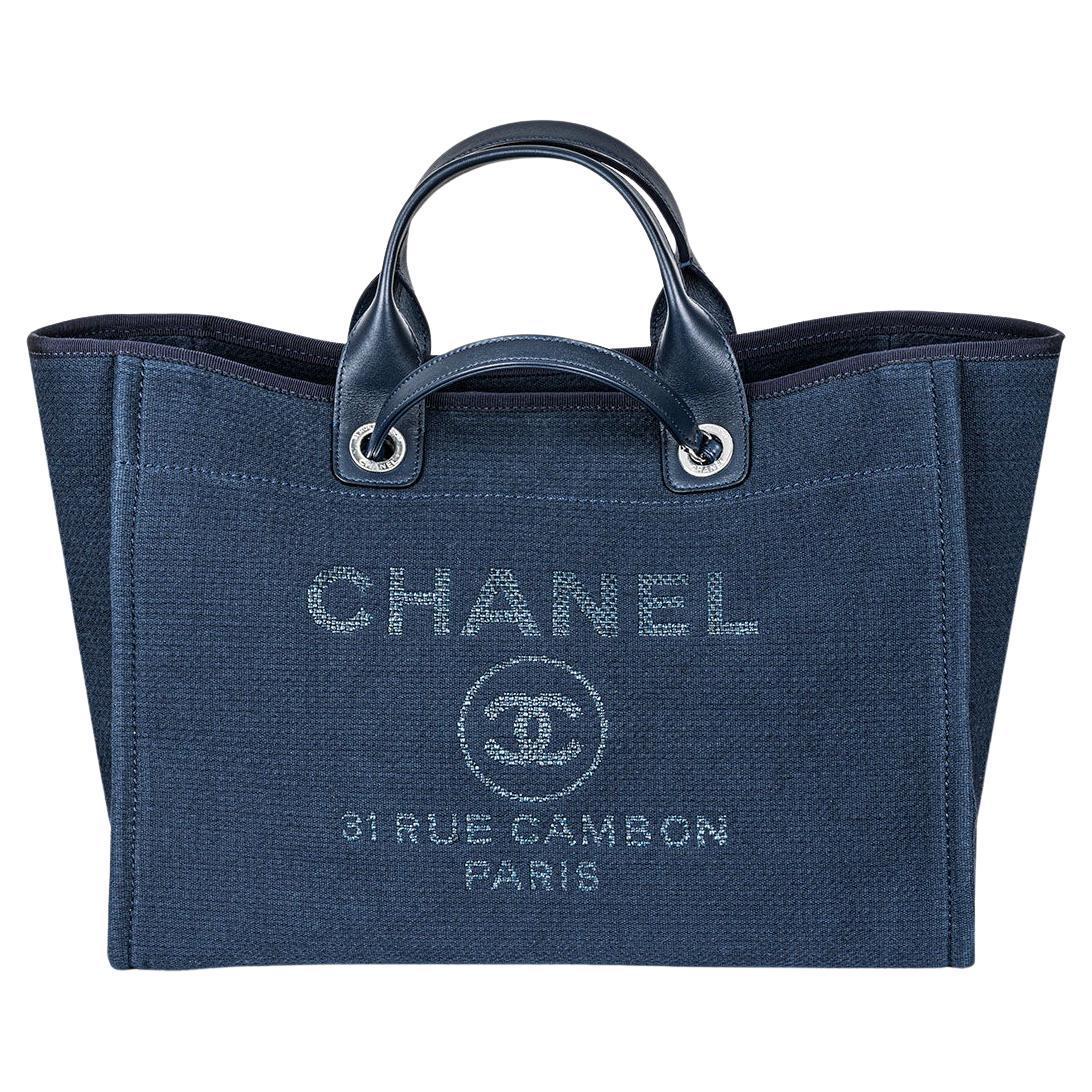 Navy canvas with leather top handles