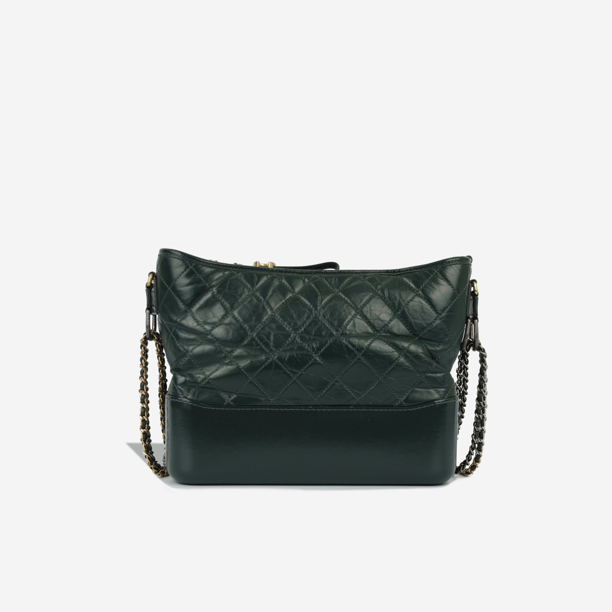Forest green aged calfskin — the curved hobo silhouette
