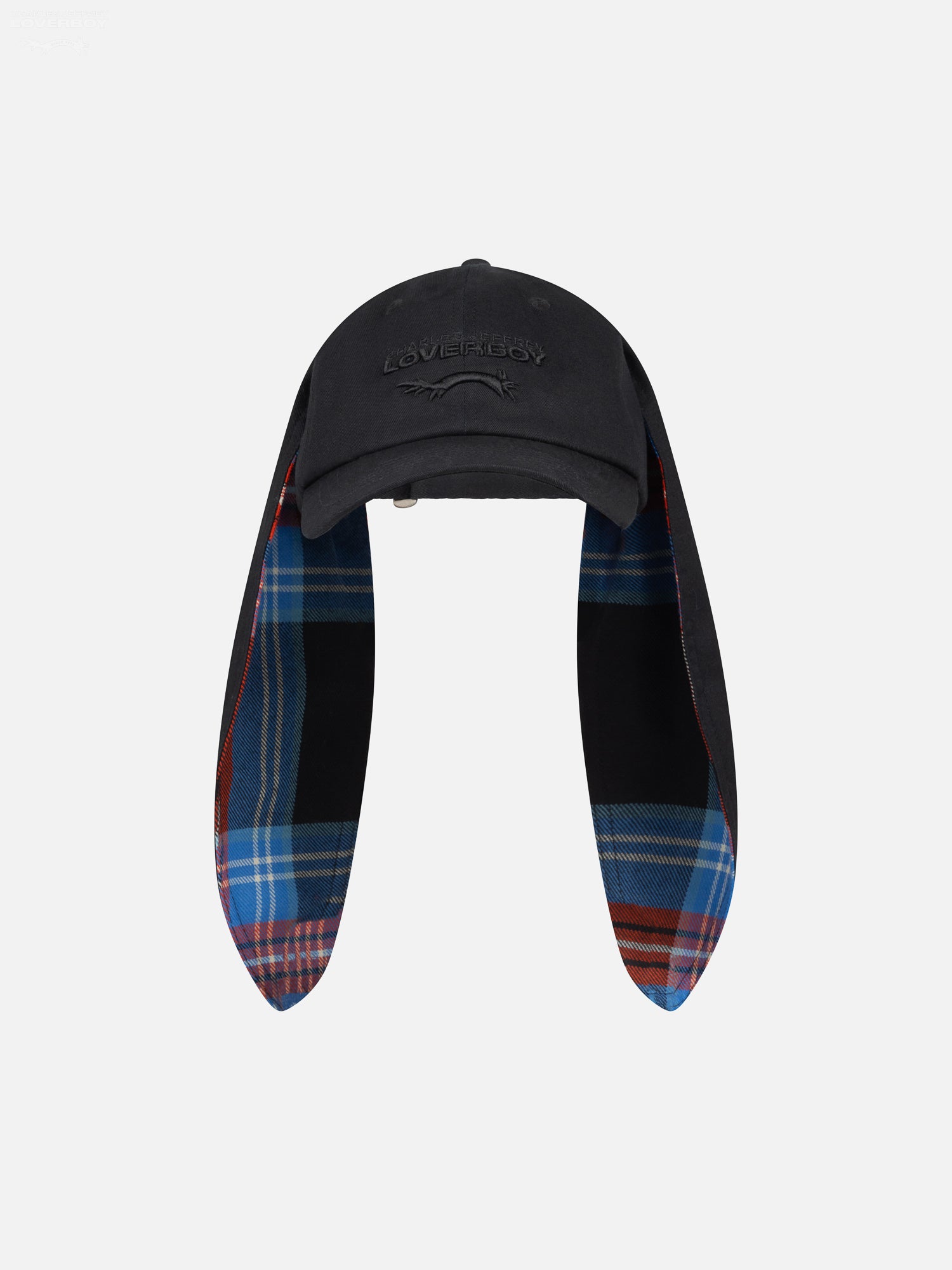 Bunny Cap in Black Tartan