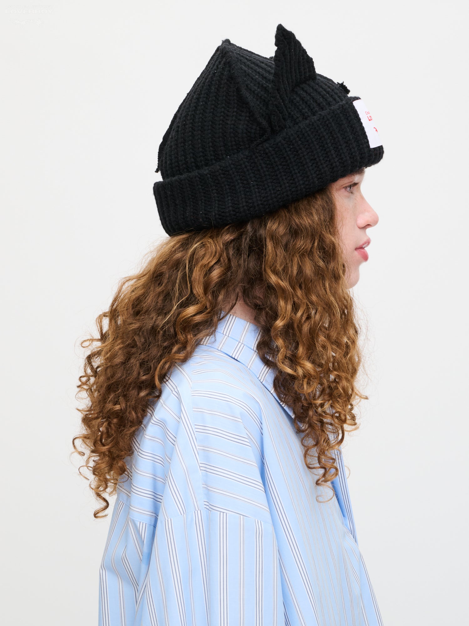 CHUNKY EARS BEANIE in BLACK — alternate official view