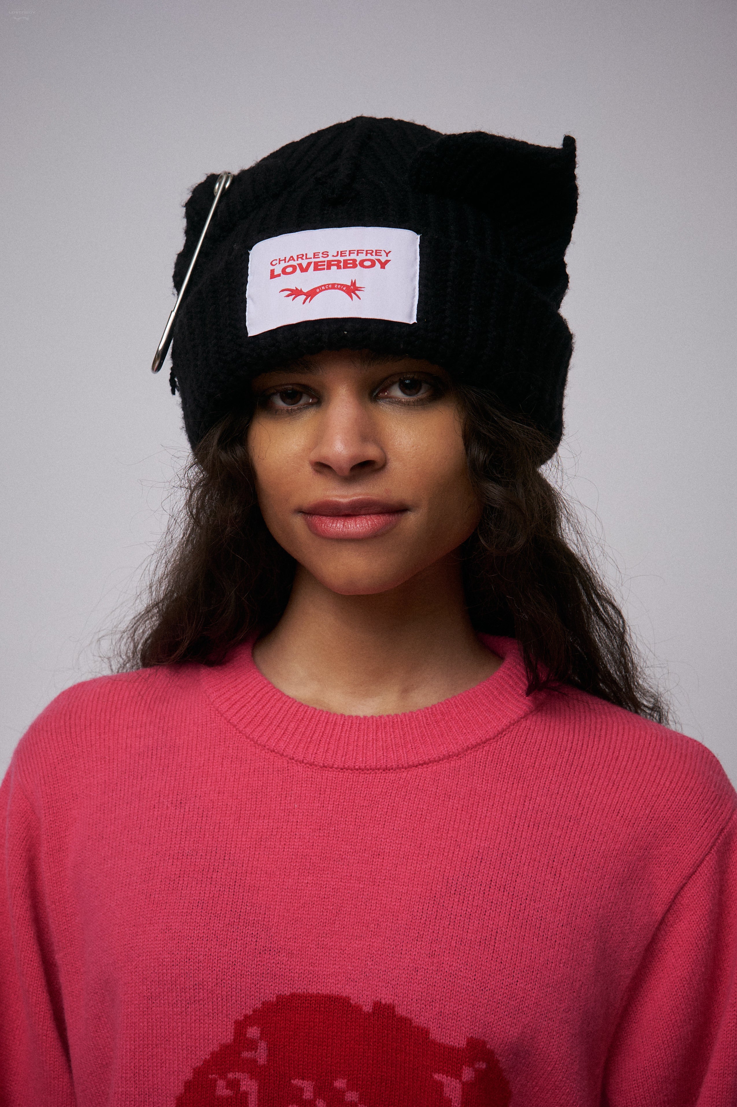 CHUNKY PUNK EARS BEANIE EXCLUSIVE in BLACK — alternate official view
