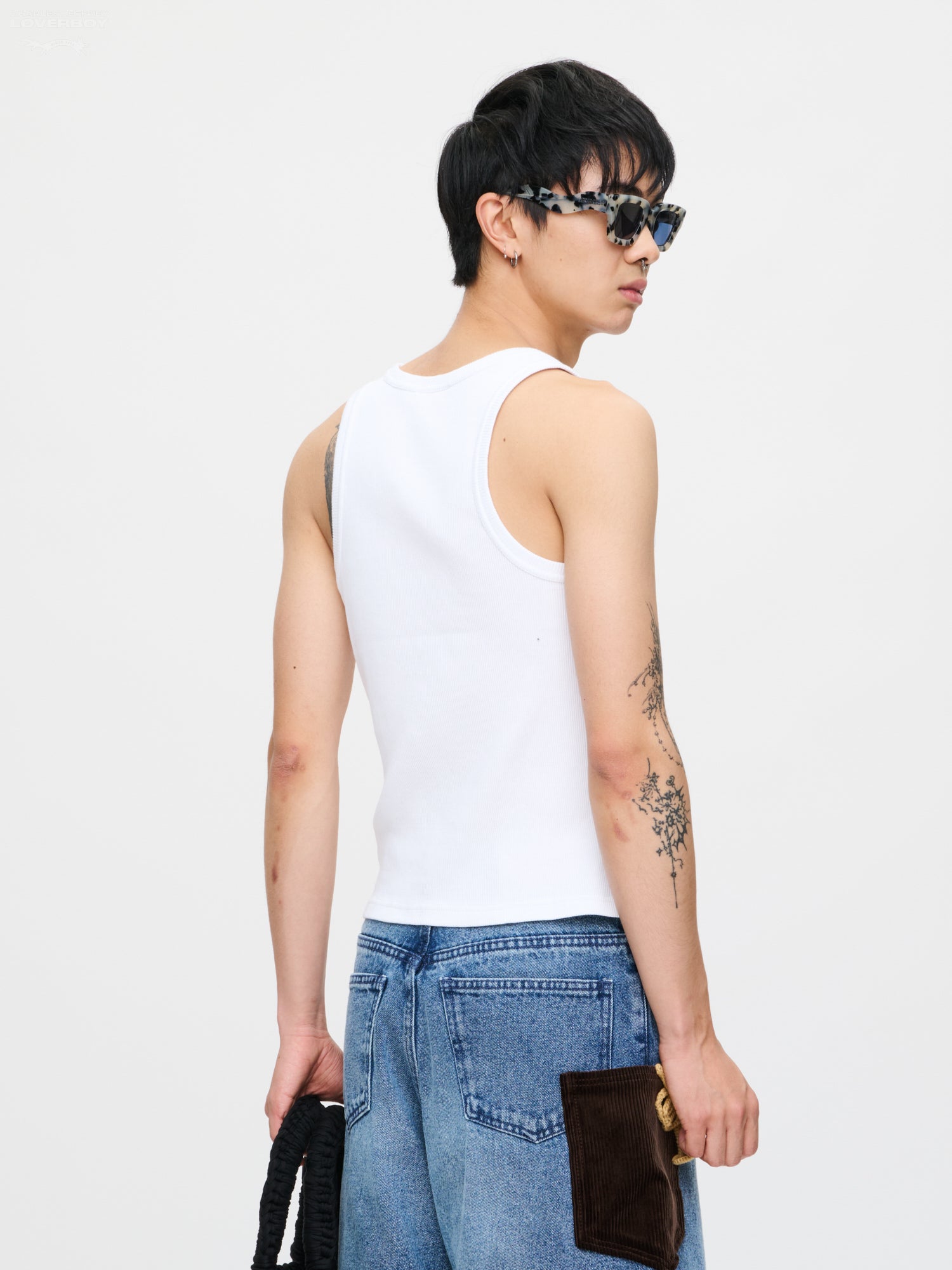 LOGO TANK TOP in WHITE RED — alternate official view