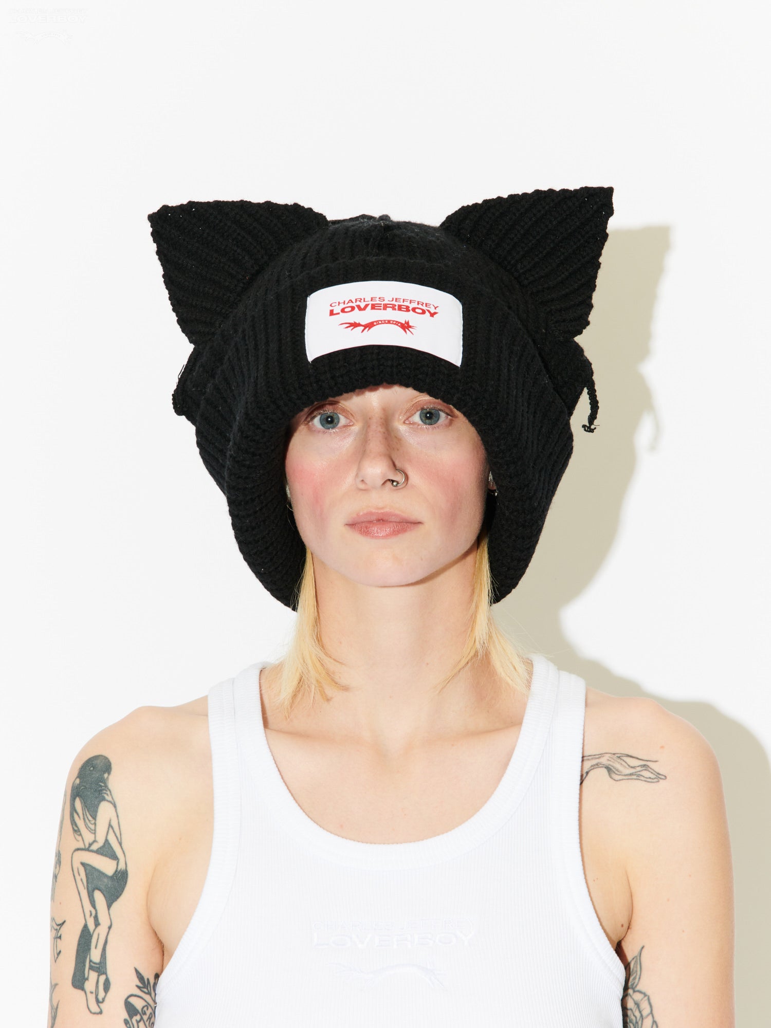 SUPERSIZED CHUNKY EARS BEANIE in BLACK — alternate official view