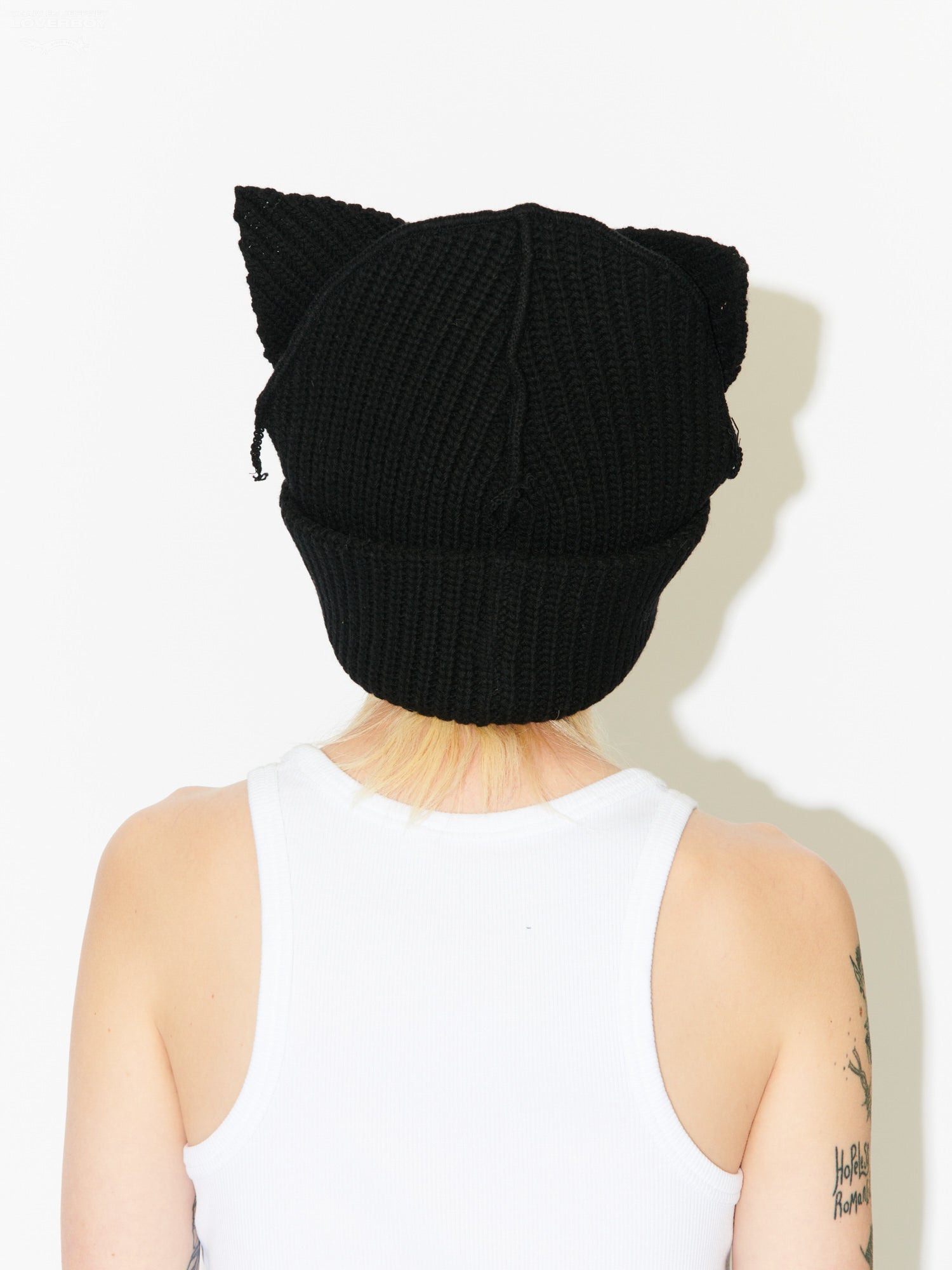 SUPERSIZED CHUNKY EARS BEANIE in BLACK — alternate official view