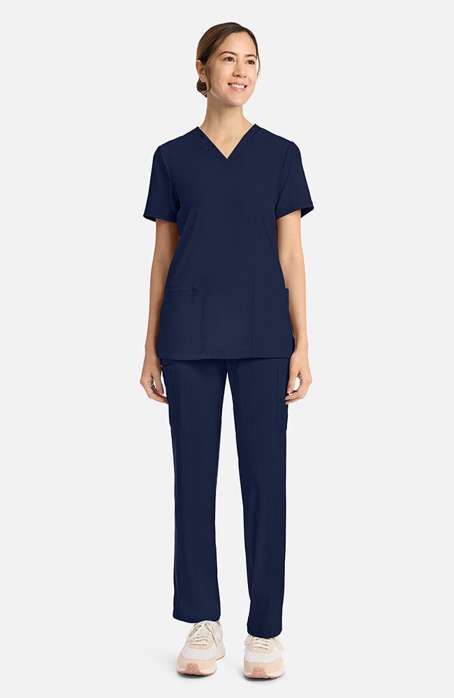 Women's 2-Pocket V-Neck Scrub Top — official angle 2
