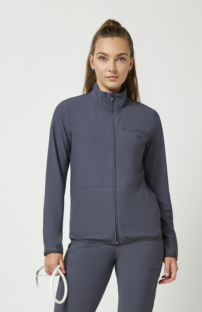 Women's Zip Front 3-Pocket Warm Up Scrub Jacket