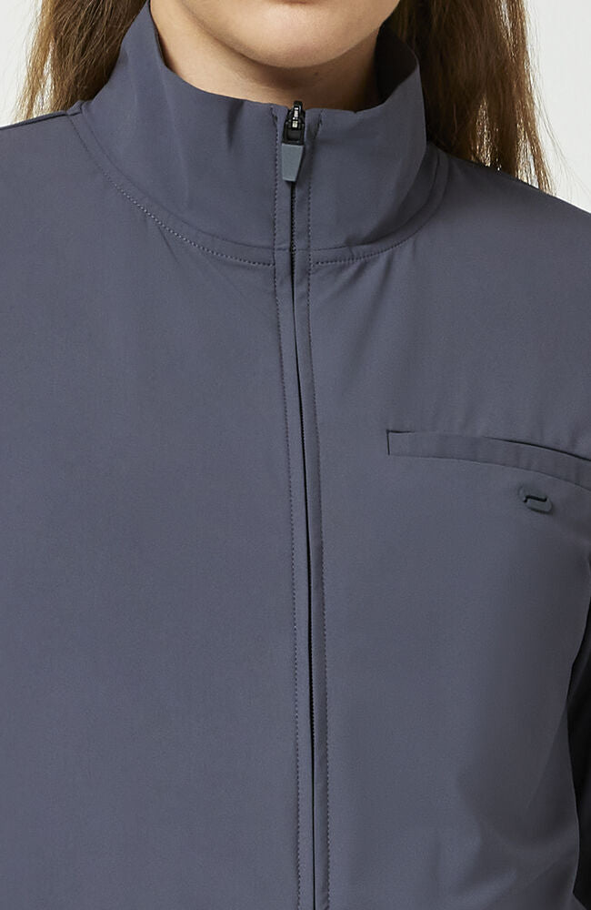 Women's Zip Front 3-Pocket Warm Up Scrub Jacket — official angle 6