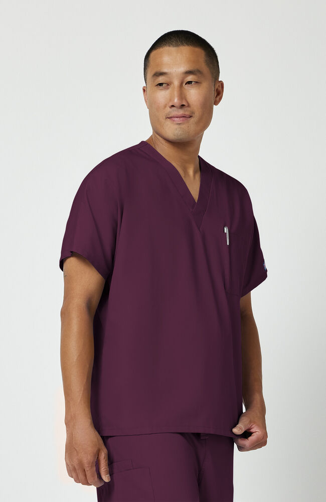 Unisex V-Neck 1-Pocket Scrub Top — official angle 3