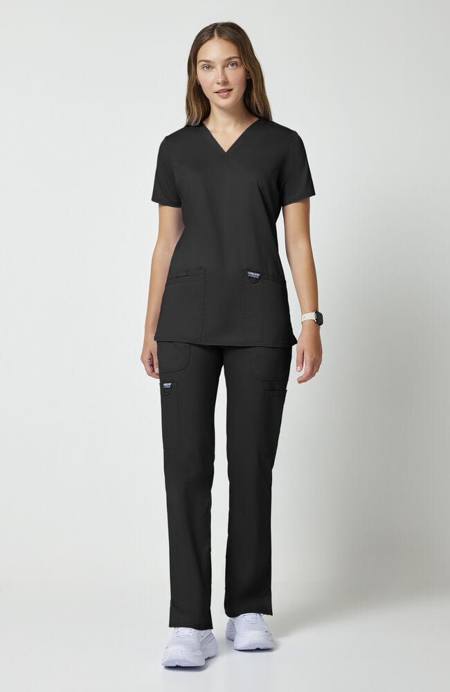 Women's 3-Pocket V-Neck Stretch Scrub Top — official angle 2