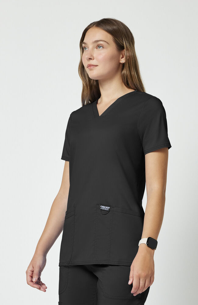 Women's 3-Pocket V-Neck Stretch Scrub Top — official angle 4