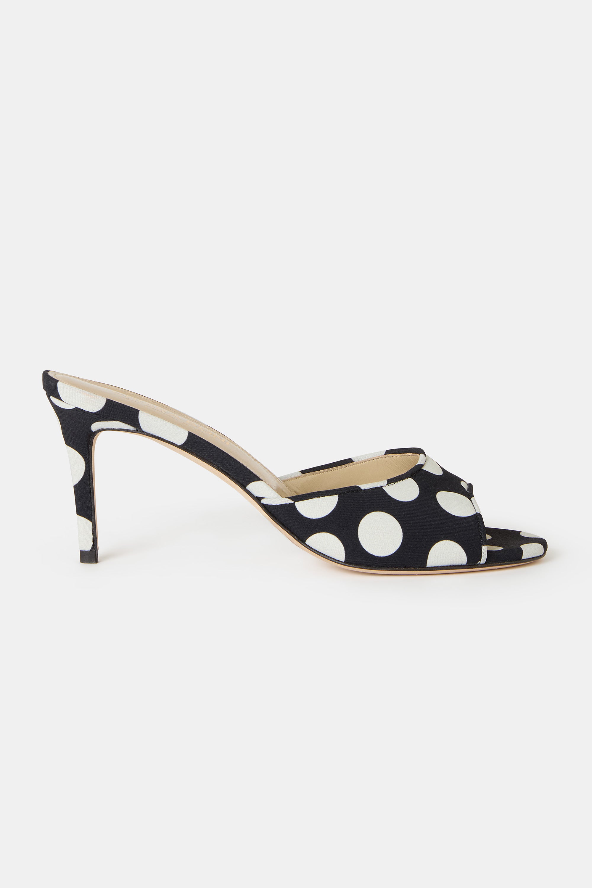 Printed stretch jersey mules